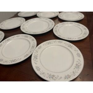 Carlton Fine China Corsage 481 Dinner Plates Set of 8 & Round Chop Plate Platter